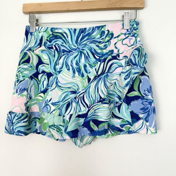 Lilly Pulitzer Skort Womens 00 Tropical Resort Beach Casual Faye Floral Preppy - Picture 1 of 7